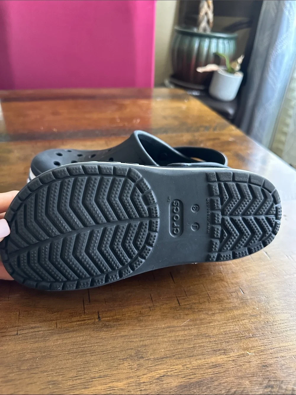 CROCS Kids Black Clog with White Trim